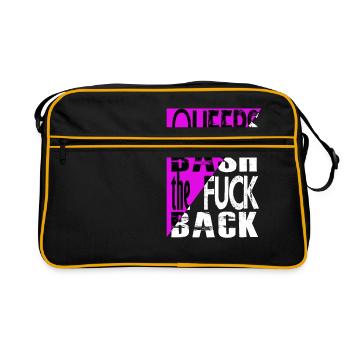 Les Queers foutent la merde en arrière! - Sac Retro - noir/or - Devant