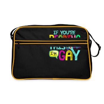 | du Mois de la fierté gaie Si vous lisez ceci, je suis gay - Sac Retro - noir/or - Devant