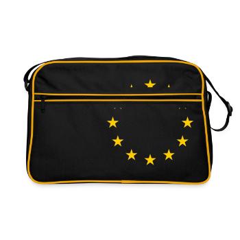 Europe flag gift stars EU Euro cohesion - Retro Bag - black/gold - Front