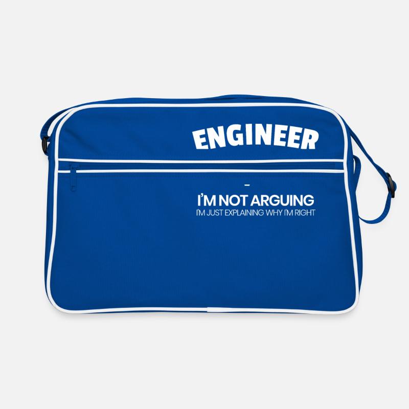 Funny Engineer "I'm Not arguing" Retro Bag