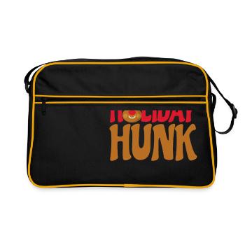 Geschenk Weihnachten Rudolph - Retro Tasche - Schwarz/Gold - Vorne