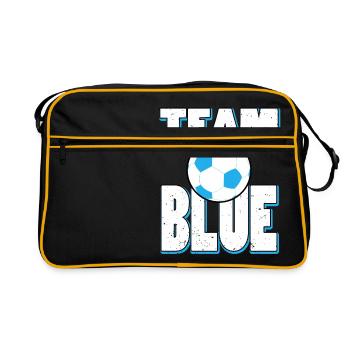 Équipe Bleu Football Baby Party cadeau | Jeune balle - Sac Retro - noir/or - Devant