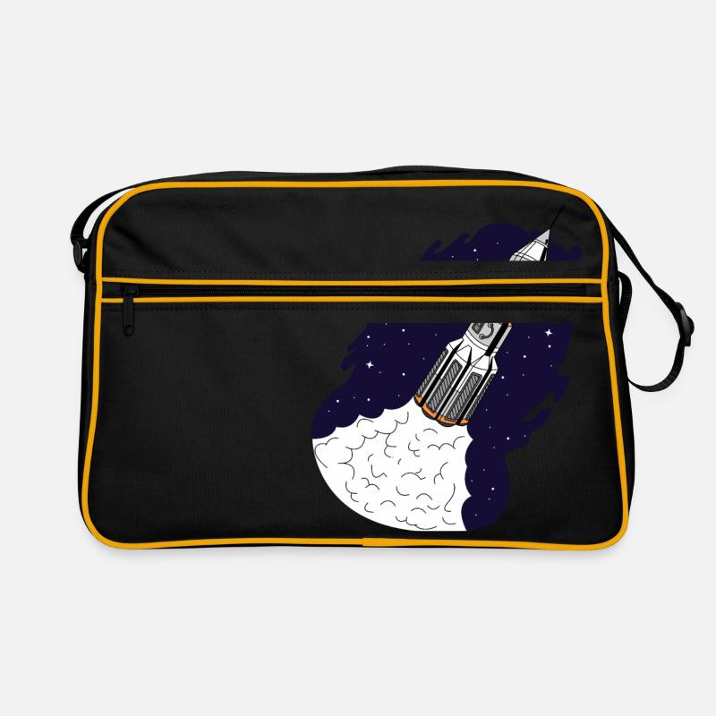 Rocket launches into space Retro Bag