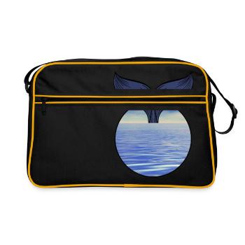 Whale fin - Retro Bag - black/gold - Front
