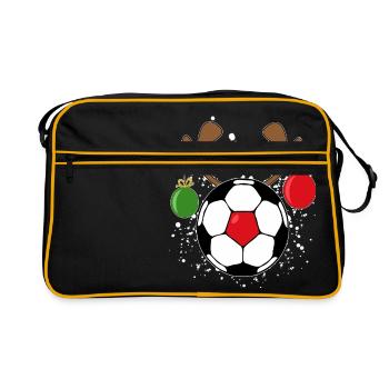 Christmas football gift antler Christmas Eve - Retro Bag - black/gold - Front