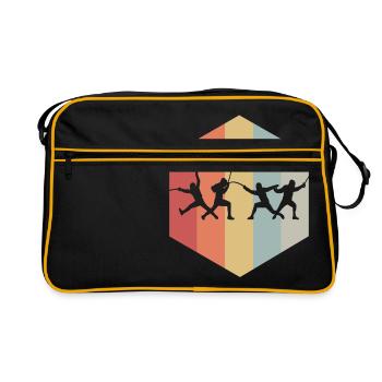 Retro Fencing Gift Degen Duel sword fight - Retro Bag - black/gold - Front