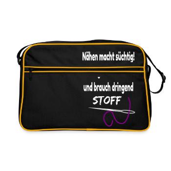 Sewing with fabric birthday gift - Retro Bag - black/gold - Front