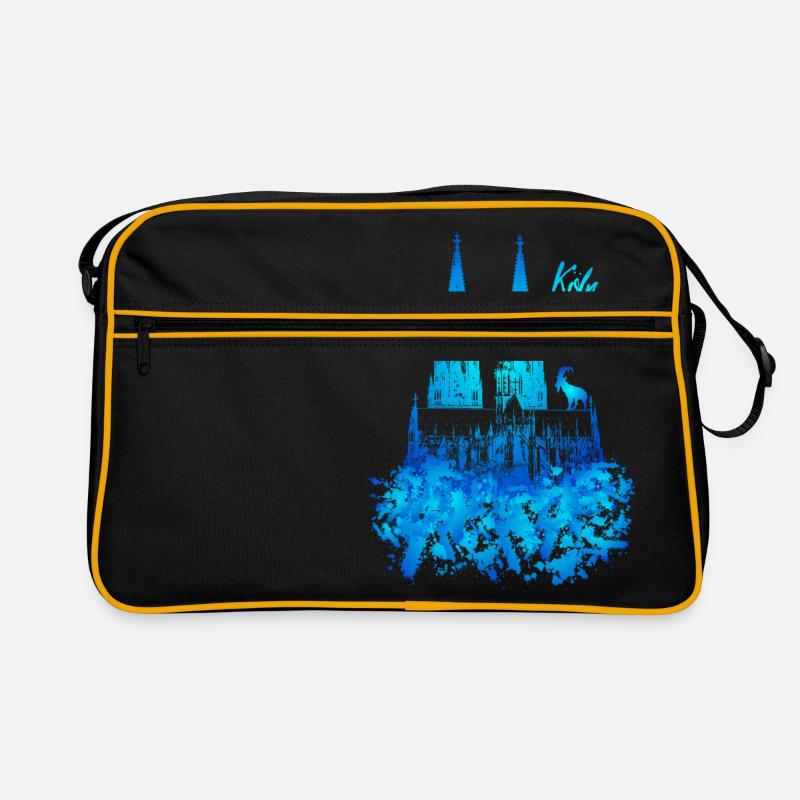 Kölner Dom - Retro Tasche - Schwarz/Gold
