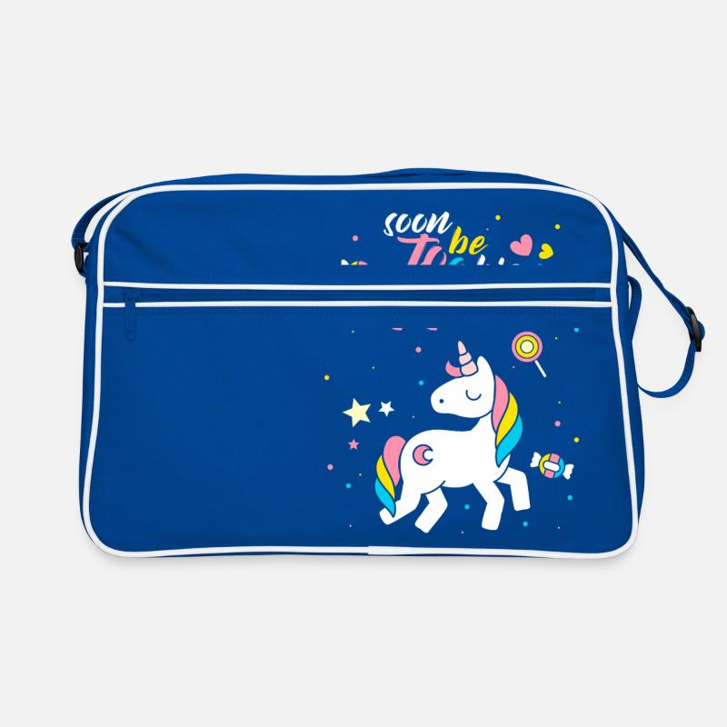 Ich werde große Schwester Einhorn Geschenk Retro Tasche