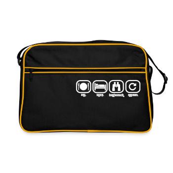 Oiseaux observent oiseaux oiseau cadeau - Sac Retro - noir/or - Devant