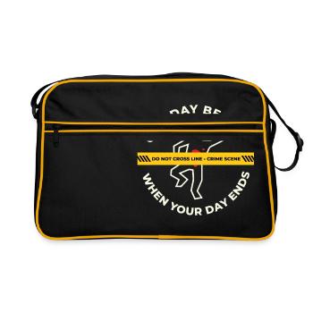 Drôle de policiers cadeau de flic - Sac Retro - noir/or - Devant