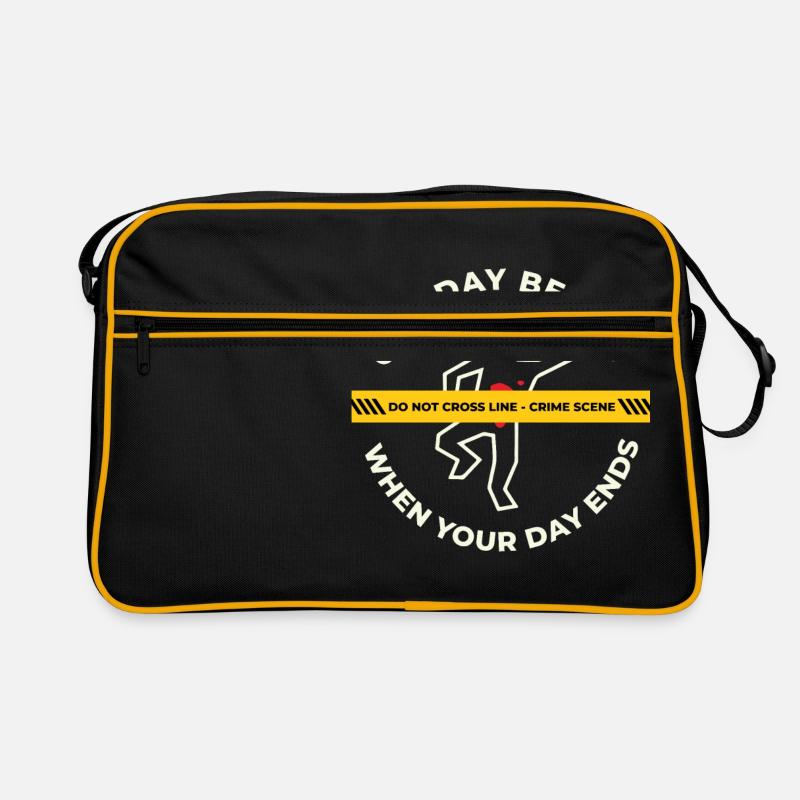 Lustig Forensik Krimi Polizei Kripo Cop Geschenk - Retro Tasche - Schwarz/Gold