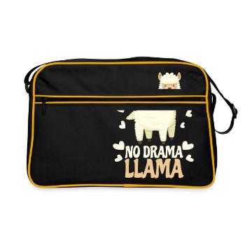 No Drama Lama Llama Gift - Retro Bag - black/gold - Front