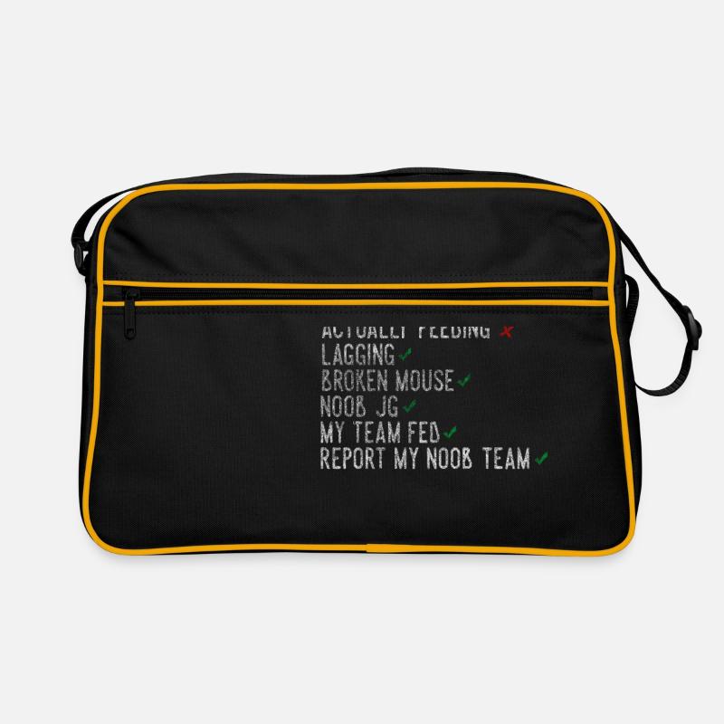Noob Lol Füttern Geschenk - Retro Tasche - Schwarz/Gold