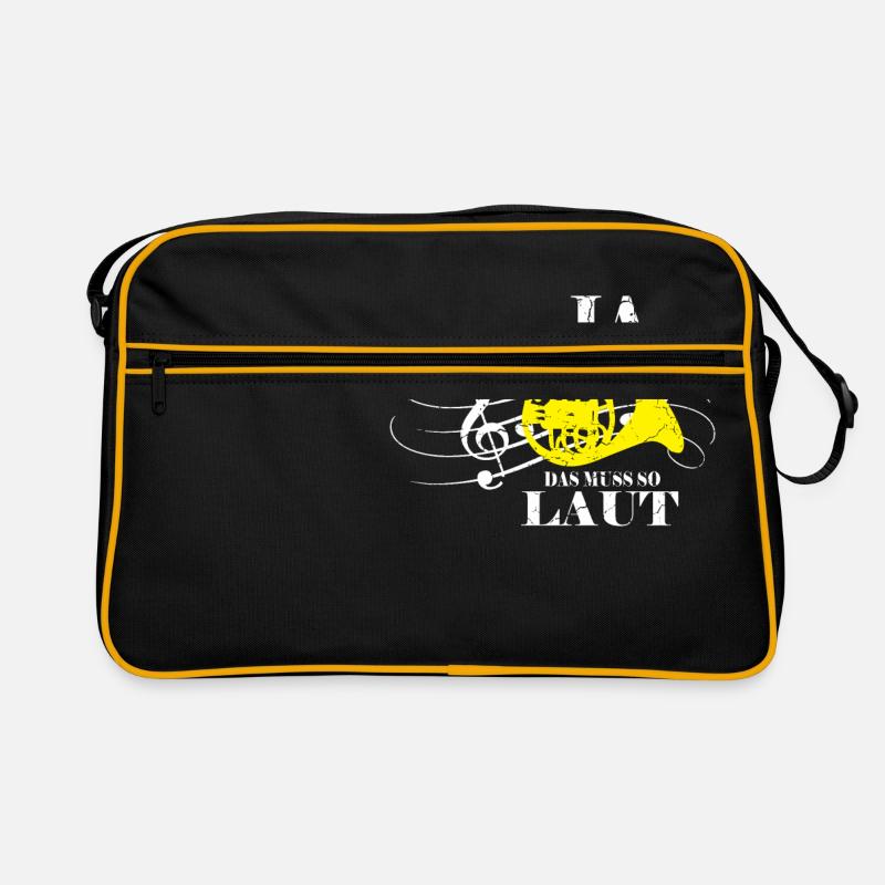 Das muss Laut sein Horn used look - Retro Tasche - Schwarz/Gold