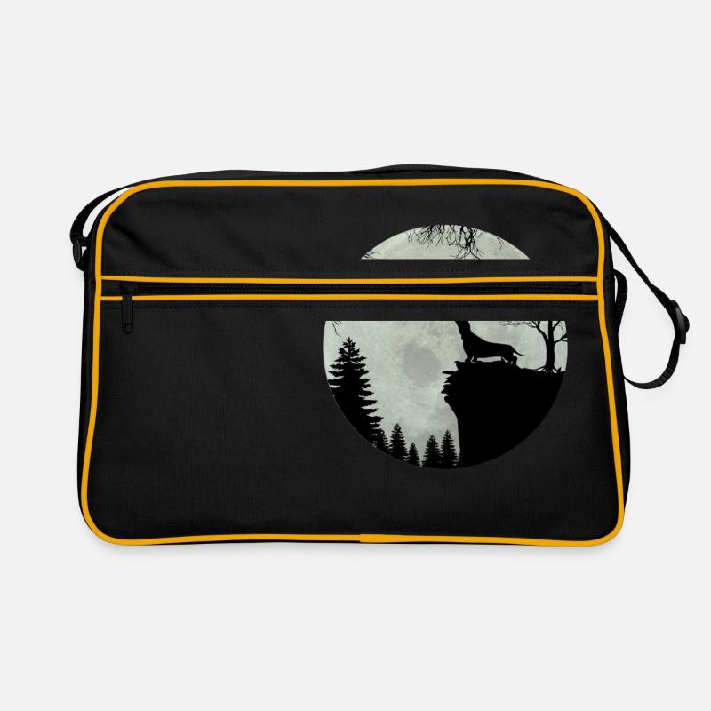 Dackel Teckel Dachshund Mond Geschenk (0287) Retro Tasche
