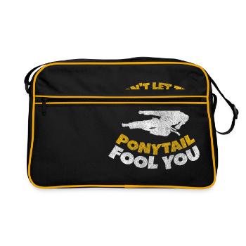 Frau Maedchen Selbstverteidigung Geschenk - Retro Tasche - Schwarz/Gold - Vorne