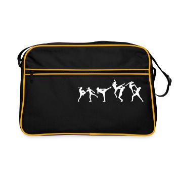 Muay Thai Boxe cadeau Evolution Kick - Sac Retro - noir/or - Devant