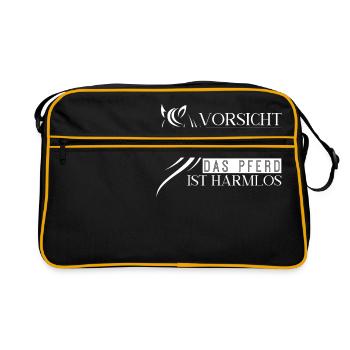 Funny Horse Gift Horsewoman Horse harmless - Retro Bag - black/gold - Front