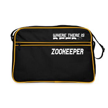 Là où il y a de la bière il y aura un gardien de zoo - Sac Retro - noir/or - Devant