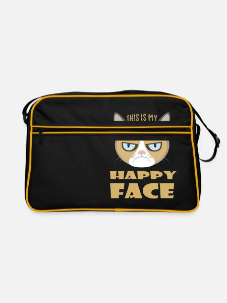 This is my happy face - Retro Bag - black/gold - Front