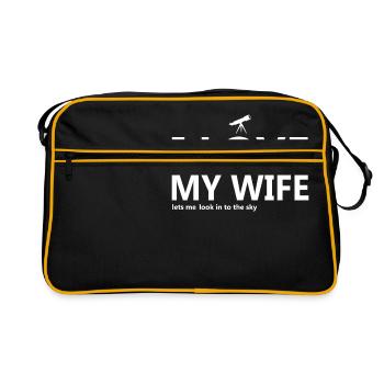 astronomie astronomie astronome amour ma femme mariage - Sac Retro - noir/or - Devant