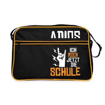 Adios Kindergarten ich rock jetzt die Schule - Sac Retro - noir/or - Devant
