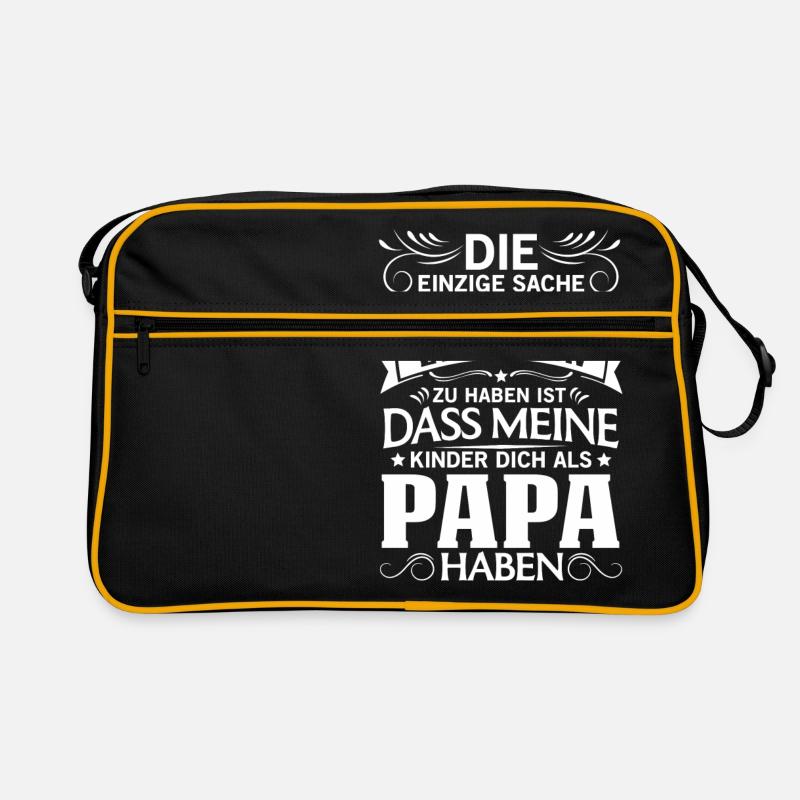 Besser als Ehemann Kinder dich als Papa - Retro Tasche - Schwarz/Gold
