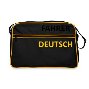 Driver speaks german - Retro Bag - black/gold - Front