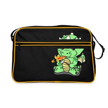 Marshmallow Dragon - Retro Bag - black/gold - Front