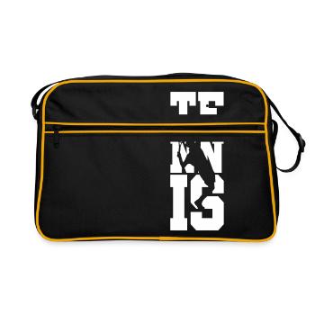 Texte Adage Tennis Supplément Cadeau - Sac Retro - noir/or - Devant