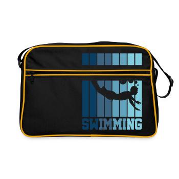 Swimming Swimmer Diving Retro Gift - Retro Bag - black/gold - Front
