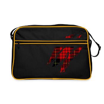 Bulkhead pattern under the torn T-shirt - Retro Bag - black/gold - Front