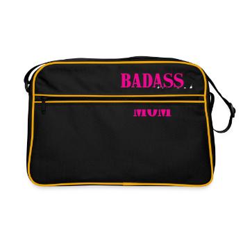 Badass Triathlon Mom Cadeau Triathlète Maman - Sac Retro - noir/or - Devant
