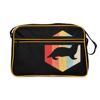 Otter Wassermarder Retro Cadeau - Sac Retro - noir/or - Devant
