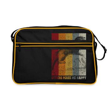 Loutre rongeur d’eau cadeau - Sac Retro - noir/or - Devant