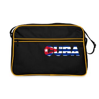Cuba Lettering Logo National Flag Home Gift - Retro Bag - black/gold - Front