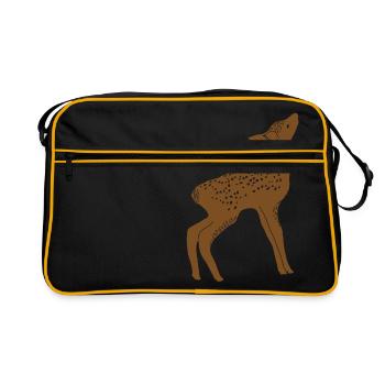 Roe deer - Retro Bag - black/gold - Front