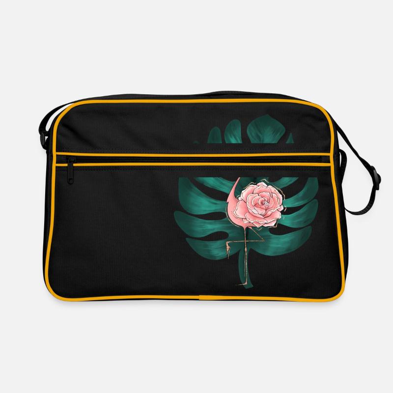 Flamingo Hawai Rose Fleur Fleur Tropic Tropical M Sac Retro