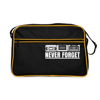 Never forget videotape floppy disk cartridge - Retro Bag - black/gold - Front