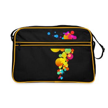 Colorful Coloré Rond Rond Couleur Moderne - Sac Retro - noir/or - Devant