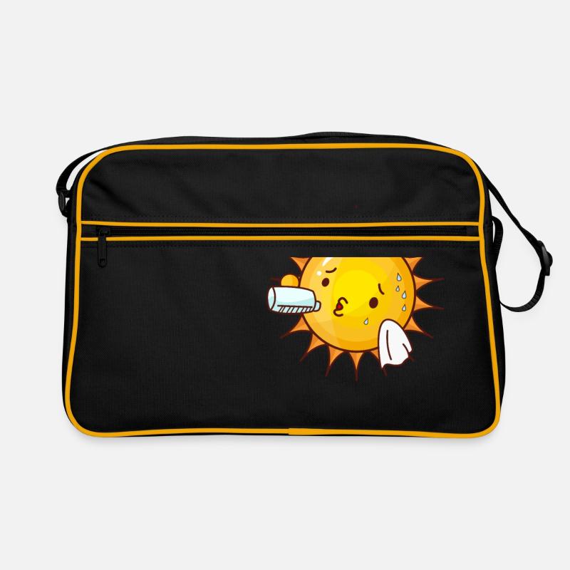 Sonne - Retro Tasche - Schwarz/Gold