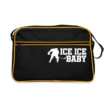 funny saying baby gift hockey - Retro Bag - black/gold - Front