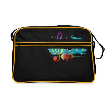 La vague musicale pour les compositeurs - Sac Retro - noir/or - Devant