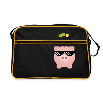 Cool piggy bank - Retro Bag - black/gold - Front