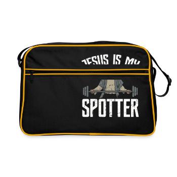 Jesus is my spotter Christ Catholic Evangelical - Retro Bag - black/gold - Front