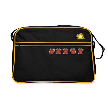Evolution d'une fleur en fleurs dans le pot - Sac Retro - noir/or - Devant
