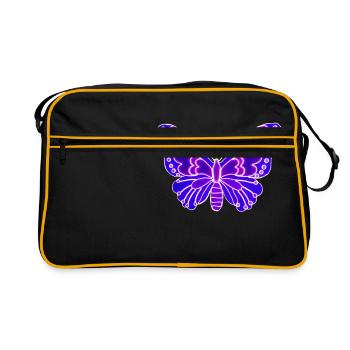 Beautiful light butterfly - Retro Bag - black/gold - Front