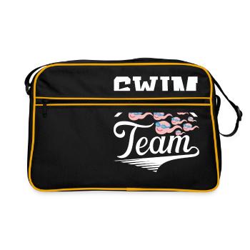 Swim Team fun pun sperm cell diving spermatozoon - Retro Tasche - Schwarz/Gold - Vorne