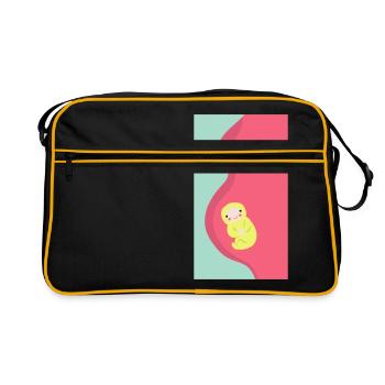 Bébé ventre bébé dans le ventre naissance cadeau enceinte - Sac Retro - noir/or - Devant